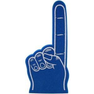 Greekgear Custom Foam Finger! Great for Bachelor & Bachelorette Parties, Athletics, Local Sport Events, Games, Parties and more – No Minimums Pink(Blue with White Imprint)