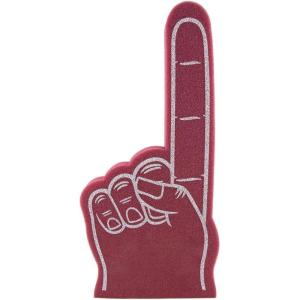 Greekgear Custom Foam Finger! Great for Bachelor & Bachelorette Parties, Athletics, Local Sport Events, Games, Parties and more – No Minimums Pink(Maroon with White Imprint)