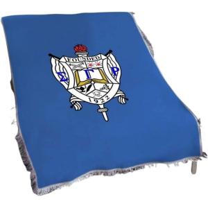 Greekgear Sigma Gamma Rho Full Color Crest Afghan Blanket Throw Royal Blue