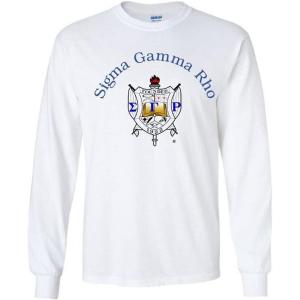 Sigma Gamma Rho World Famous Color Crest – Shield Long Sleeve T-Shirt(White)
