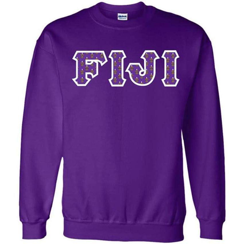 imageFiji Fraternity Crest Twill Letter Crewneck SweatshirtPurple
