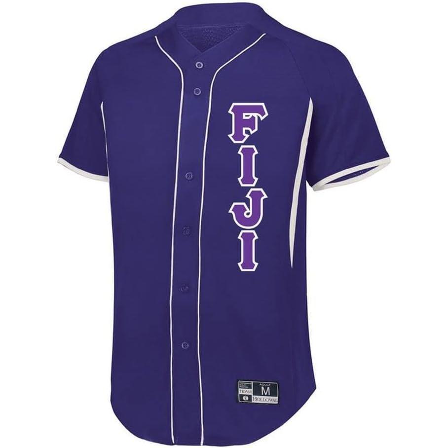imageFiji Lettered Baseball JerseyPurpleWhite