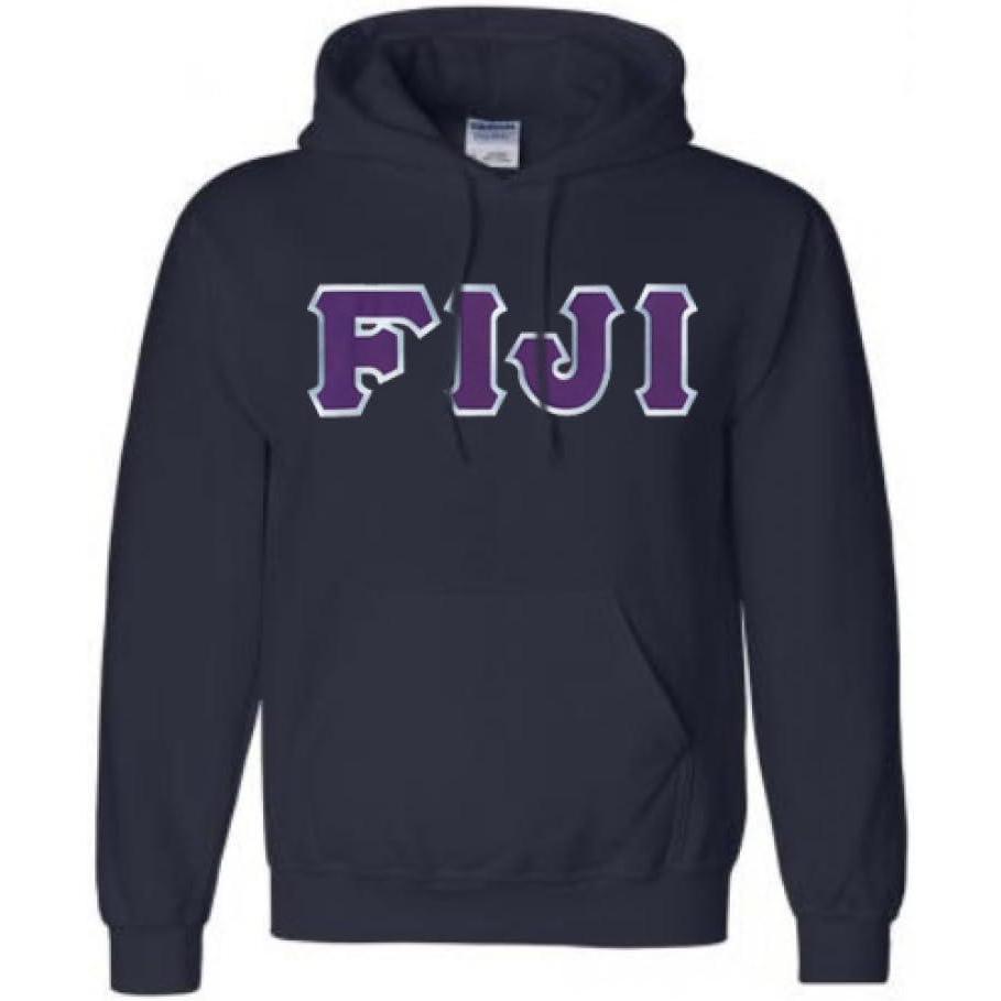 imageGreekgear Fiji Lettered Hooded SweatshirtNavy Blue