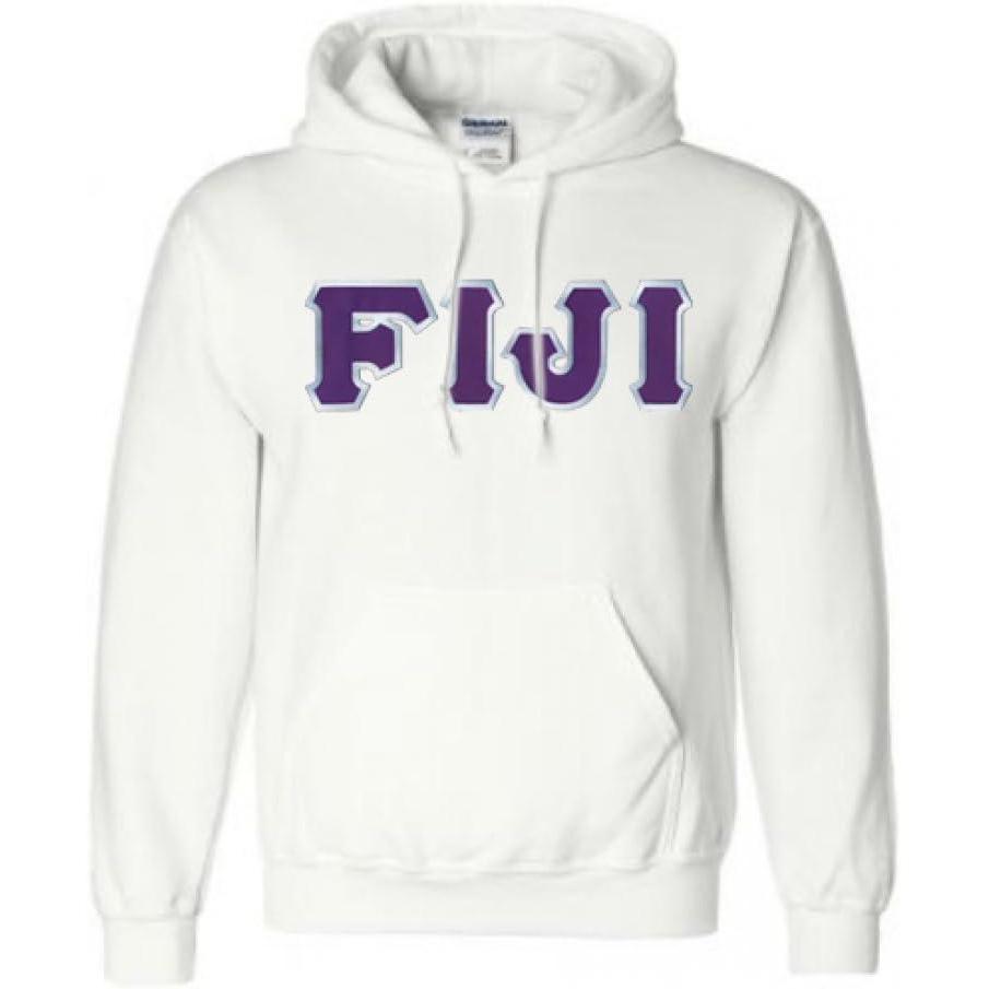 imageGreekgear Fiji Lettered Hooded SweatshirtWhite