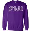 Fiji Fraternity Crest Twill Letter Crewneck Sweatshirt(Purple)