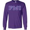 Fiji Fraternity Crest Twill Letter Longsleeve Tee(Purple)
