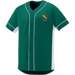 Farmhouse Fraternity Crest Slugger Baseball Jersey(Dark Green/White)