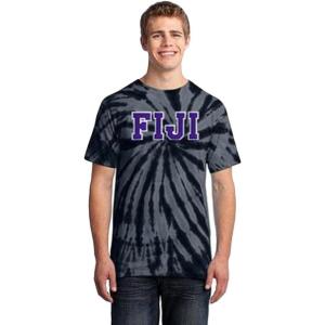 Fiji Essential Tie-Dye Lettered Tee(Black)