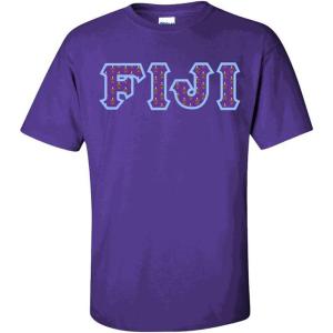 Fiji Fraternity Crest Twill Letter Tee(Purple)