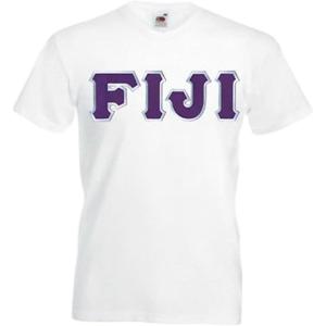 Fiji Lettered V-Neck T-Shirt(White)