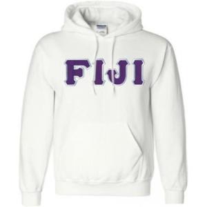 Greekgear Fiji Lettered Hooded Sweatshirt(White)