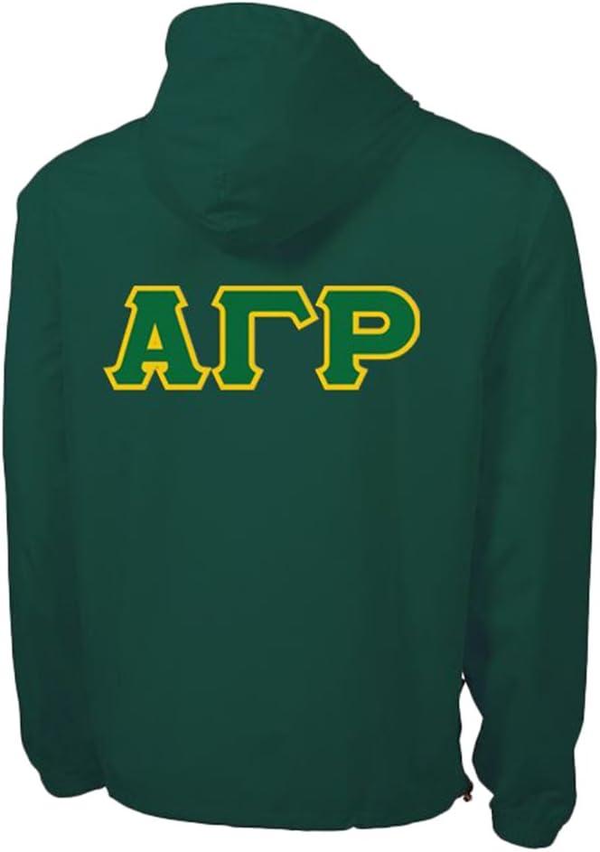 imageGreekgear Alpha Gamma Rho Tackle Twill Lettered Pack N Go PulloverForest Green