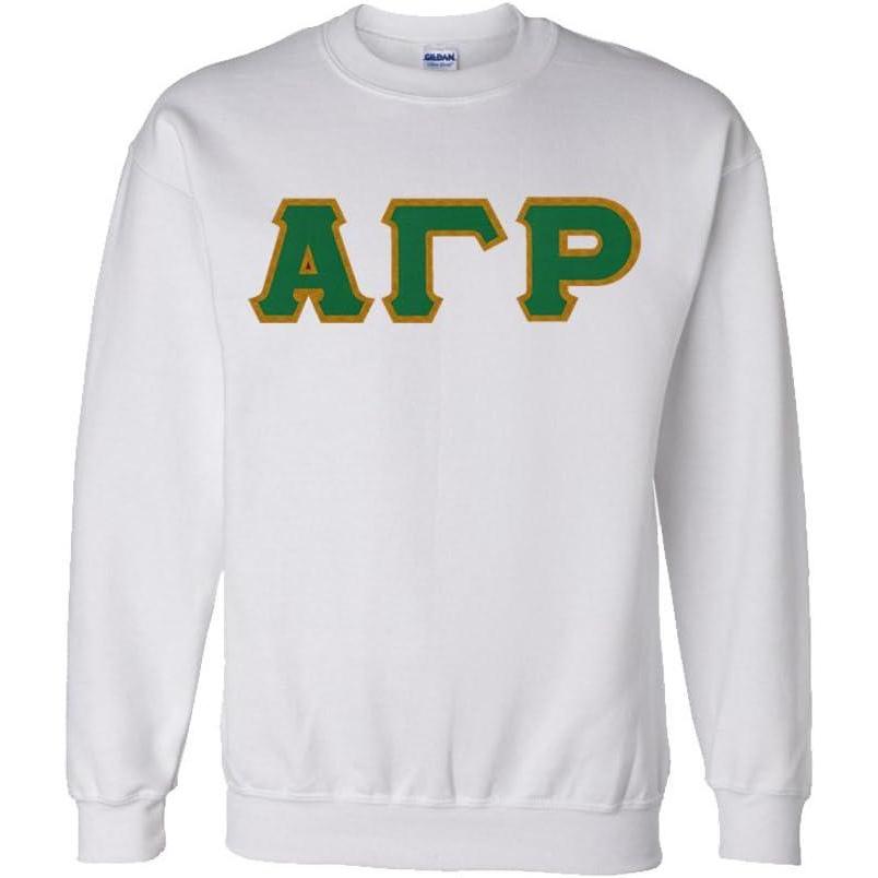 imageGreekgear Alpha Gamma Rho Custom Twill Crewneck SweatshirtWhite