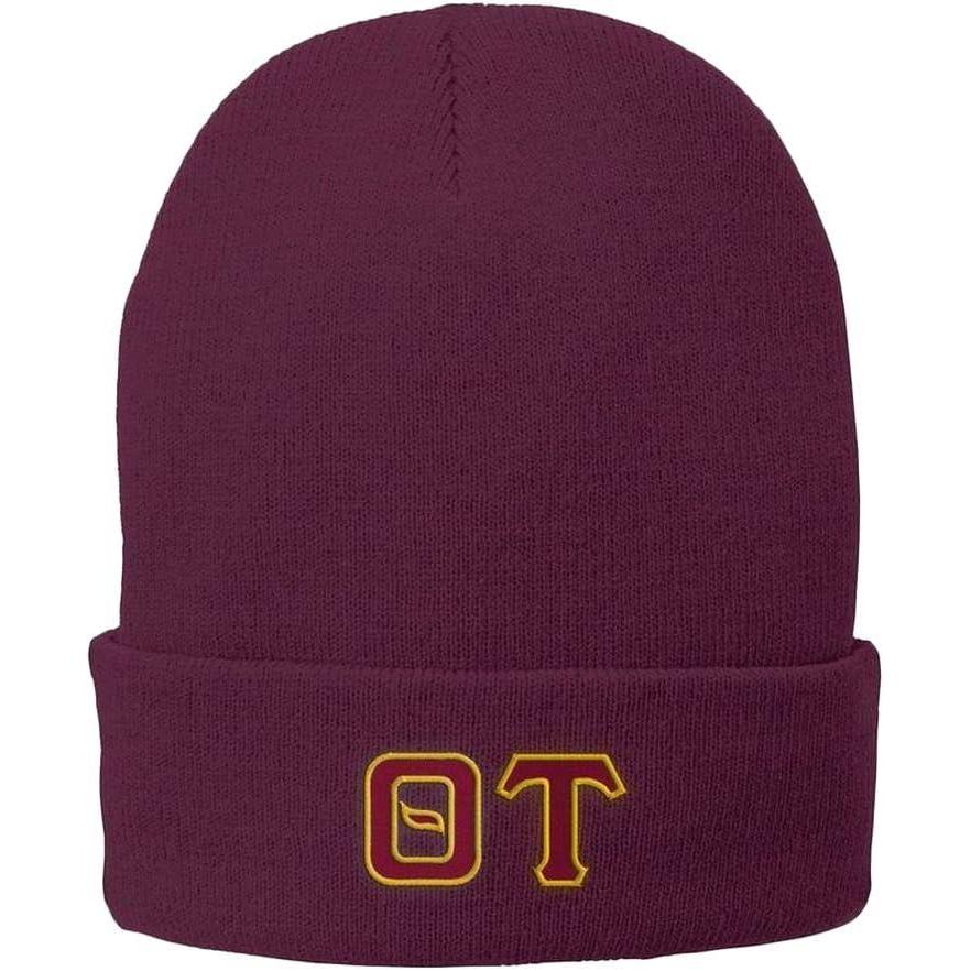 imageTheta Tau Big Greek Lettered Knit Cap Maroon