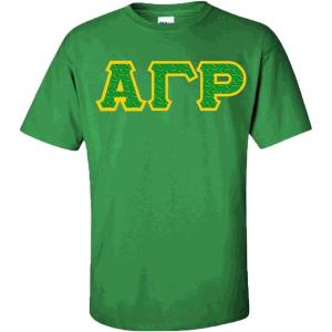 Alpha Gamma Rho Fraternity Crest Twill Letter Tee(Forest Green)