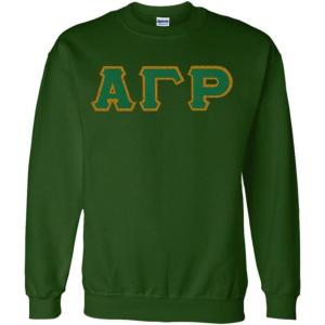 Greekgear Alpha Gamma Rho Custom Twill Crewneck Sweatshirt(Forest Green)