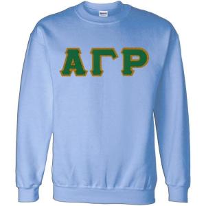 Greekgear Alpha Gamma Rho Custom Twill Crewneck Sweatshirt(Light Blue)