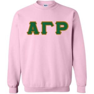 Greekgear Alpha Gamma Rho Custom Twill Crewneck Sweatshirt(Light Pink)