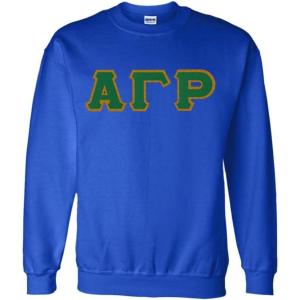 Greekgear Alpha Gamma Rho Custom Twill Crewneck Sweatshirt(Royal Blue)