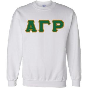 Greekgear Alpha Gamma Rho Custom Twill Crewneck Sweatshirt(White)