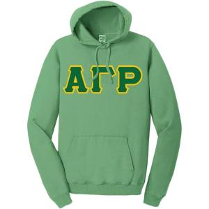 Greekgear Alpha Gamma Rho Pigment-Dyed Lettered Hooded Sweatshirt(Safari)