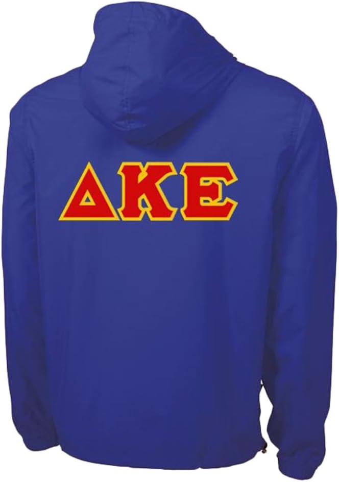 imageDelta Kappa Epsilon DKE Tackle Twill Lettered Pack N Go PulloverRoyal Blue