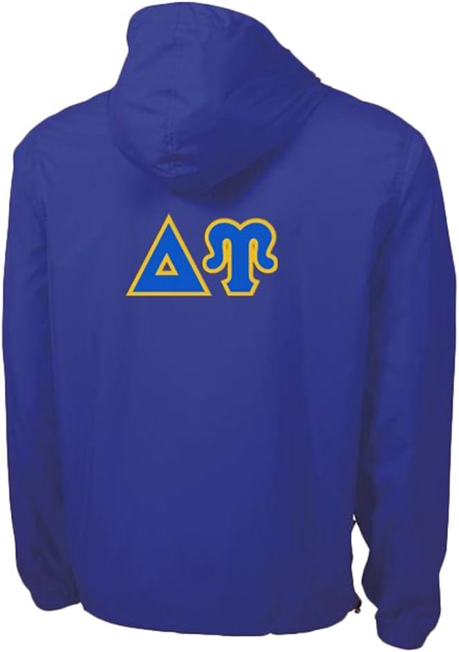 imageDelta Upsilon DU Tackle Twill Lettered Pack N Go PulloverRoyal Blue