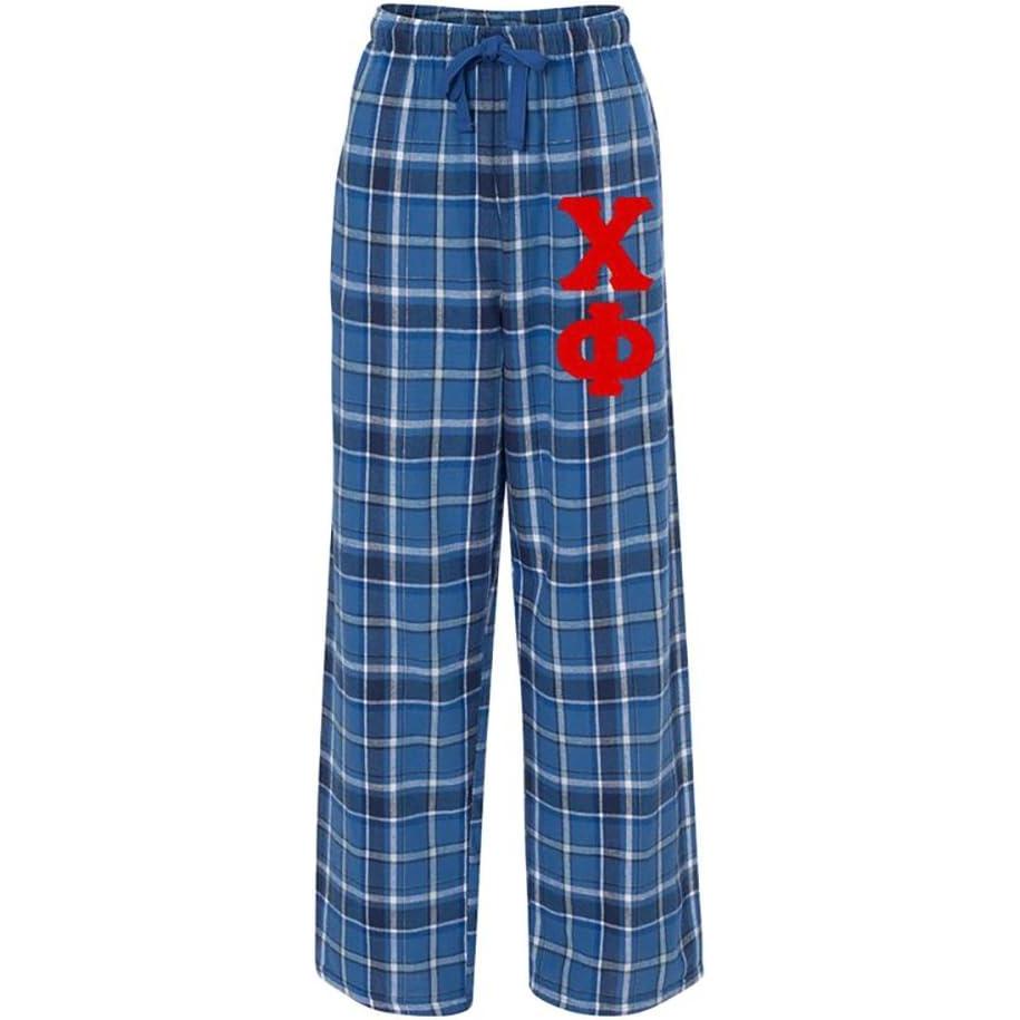 imageChi Phi Pajamas Flannel PantRoyalWhite
