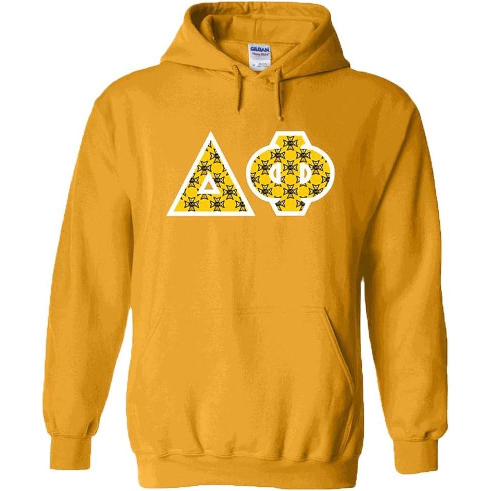 imageDelta Phi Fraternity Crest Twill Letter Hooded SweatshirtGold