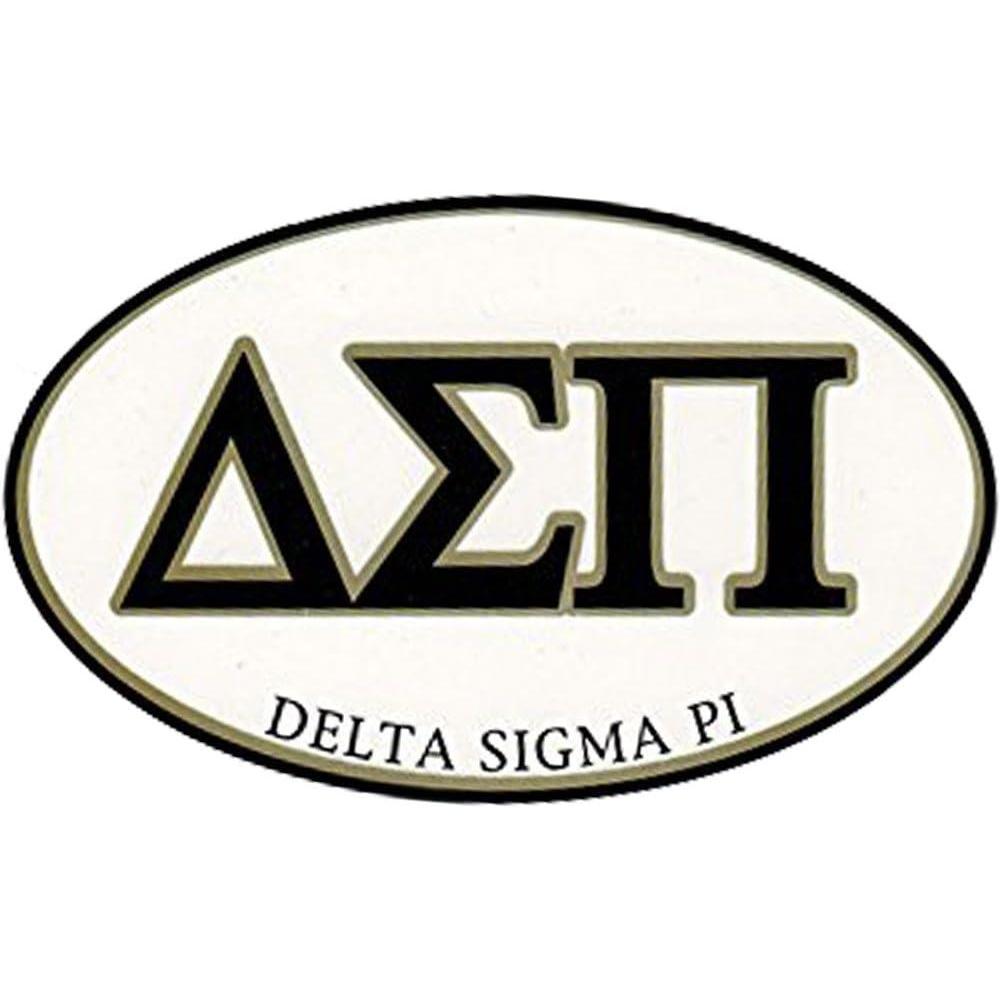imageDelta Sigma Pi Euro Decal Oval Sticker Black
