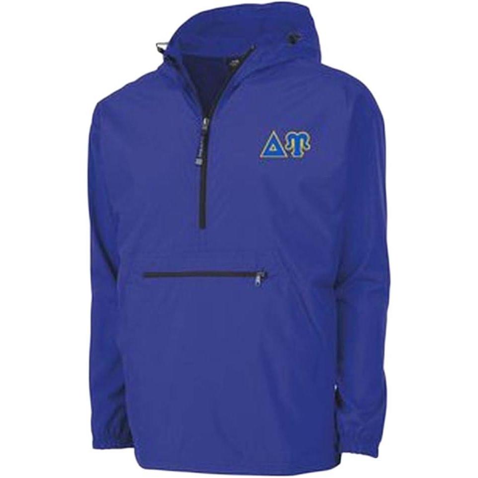 imageDelta Upsilon DU Tackle Twill Lettered Pack N Go PulloverRoyal Blue