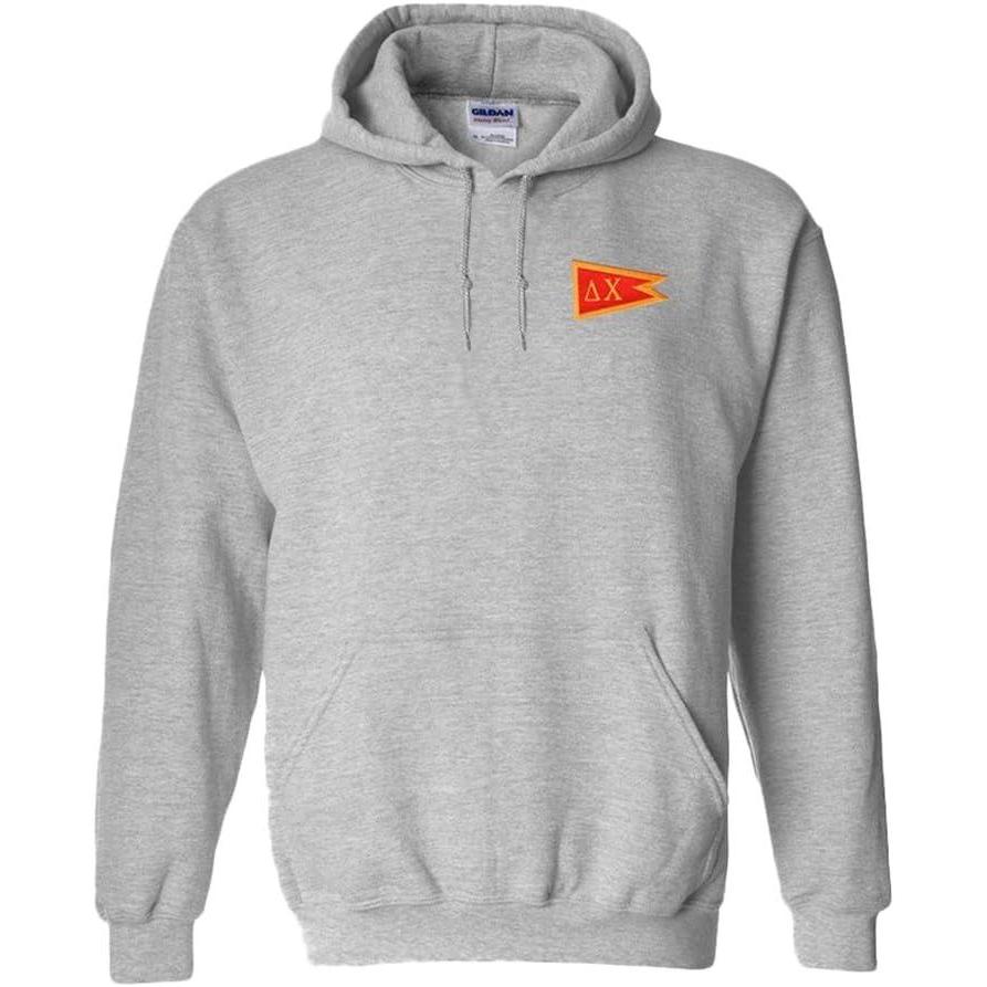 imageGreekgear Delta Chi Flag Patch Hooded SweatshirtSports Grey