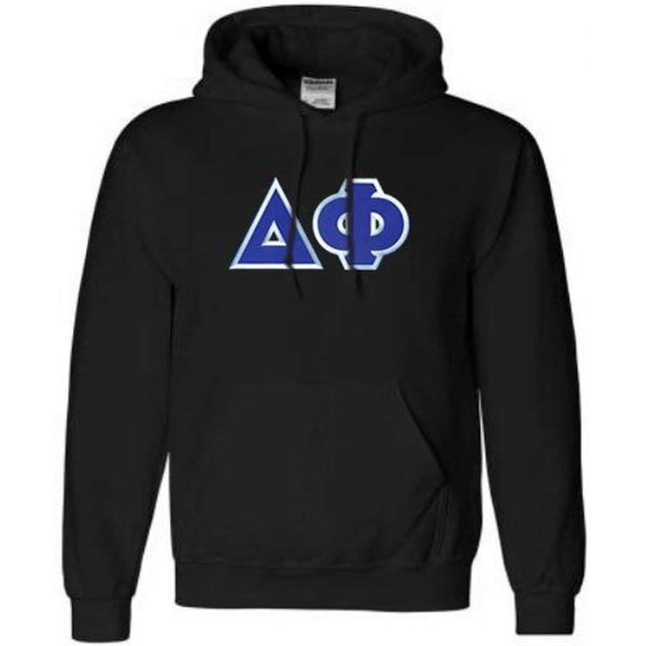 imageGreekgear Delta Phi Lettered Hooded SweatshirtBlack