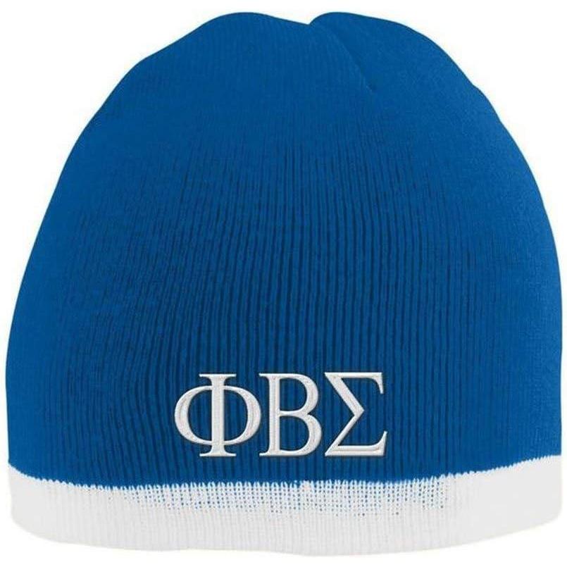 imagePhi Beta Sigma Two Tone Knit Beanie RoyalWhite