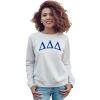 Delta Delta Delta Arched Greek Lettered Crewneck Sweatshirt(Light Grey)