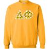 Delta Phi Fraternity Crest Twill Letter Crewneck Sweatshirt(Gold)