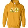 Delta Phi Fraternity Crest Twill Letter Hooded Sweatshirt(Gold)