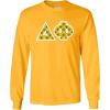 Delta Phi Fraternity Crest Twill Letter Longsleeve Tee(Gold)