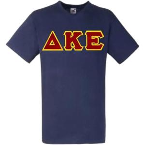 Delta Kappa Epsilon DKE Lettered V-Neck T-Shirt(Navy Blue)