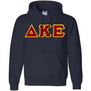 Delta Kappa Epsilon Lettered Hooded Sweatshirt(Navy Blue)