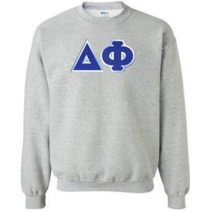 Delta Phi Lettered Crewneck(Sports Grey)