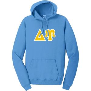 Delta Upsilon Du Pigment-Dyed Lettered Hooded Sweatshirt(Blue Moon)
