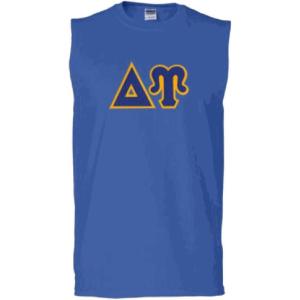 Delta Upsilon Lettered Sleeveless Tee(Royal Blue)