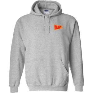 Greekgear Delta Chi Flag Patch Hooded Sweatshirt(Sports Grey)