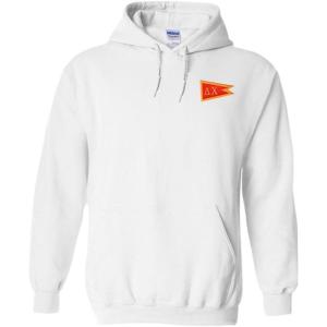 Greekgear Delta Chi Flag Patch Hooded Sweatshirt(White)