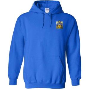 Greekgear Delta Upsilon DU Crest – Shield Emblem Hooded Sweatshirt(Royal Blue)