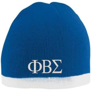 Phi Beta Sigma Two Tone Knit Beanie Royal/White