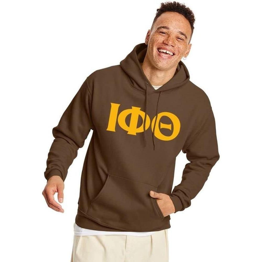 imageGreekgear Iota Phi Theta Letter HoodieBrown