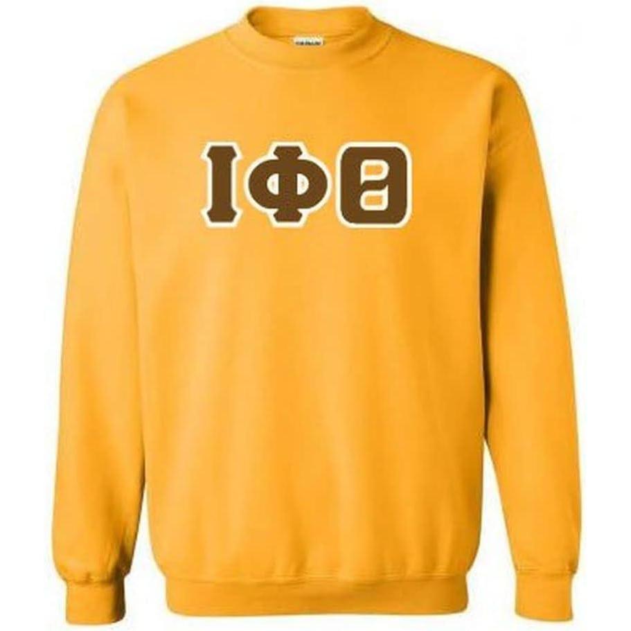 imageGreekgear Iota Phi Theta Lettered Crewneck SweatshirtGold
