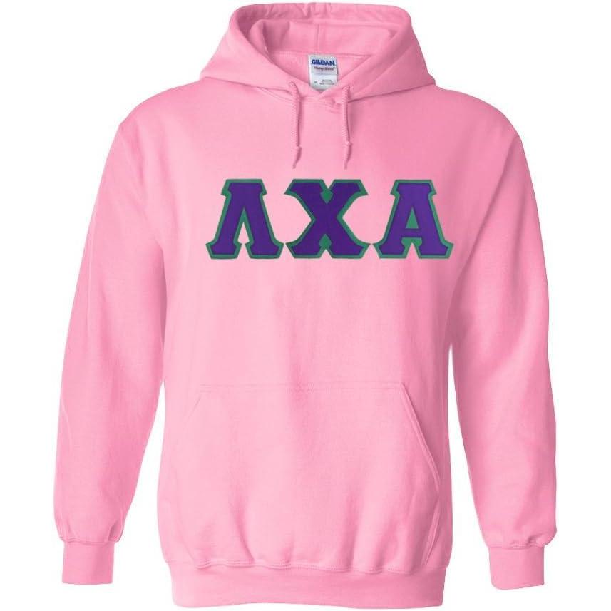imageGreekgear Lambda Chi Alpha Lettered Hooded SweatshirtLight Pink
